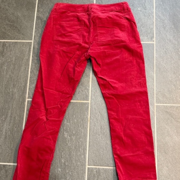 Cabi Skinny Jeans Women's Red Corduroy Straight Leg Pants Style #3136 Size 6 - Picture 5 of 8